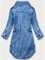 Svetlomodrá voľná dámska džínsová bunda/prehoz cez oblečenie (POP5990-K)
