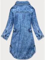 Svetlomodrá voľná dámska džínsová bunda/prehoz cez oblečenie (POP5990-K)