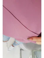 Mikina s kapucňou s dlhým chrbtom tmavo ružová