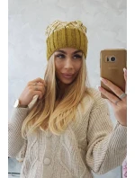 Milano fleecová čiapka K203 ecru melange+kiwi