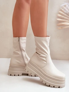 Pevné topánky na platforme Light Beige Florinara