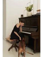 B264 Maxi šaty s elastickým pásom - čierne