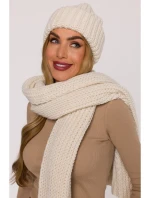 M895 Rebrovaná čiapka - ecru