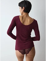 Blúzka Beauty Layers Top LSL Lurex bordová Claret - TRIUMPH Blúzka Beauty Layers Top LSL Lurex bordová Claret - TRIUMPH