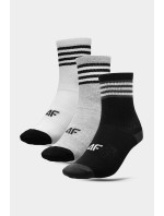4F Ležérne chlapčenské vysoké členkové ponožky 3-PACK Multicolour