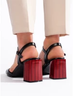 Exkluzívne dámske čierne sandále na širokom podpätku Exkluzívne dámske čierne sandále na širokom podpätku