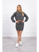 Súprava blúzky a sukne v grafitovej farbe Súprava blúzky a sukne v grafitovej farbe