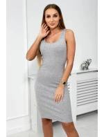 Blúzka + pruhované šaty šedej