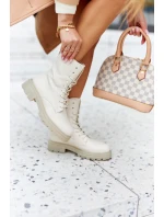 Wysokie Botki Workery Beżowe Rozelle