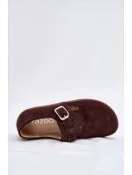 Semišové dámske barefoot topánky s prackou Zazoo N1261 chocolate Semišové dámske barefoot topánky s prackou Zazoo N1261 chocolate