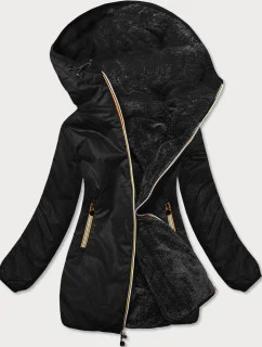 Dámska obojstranná bunda čierna (h1038-01)
