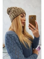 Fleecová čiapka Roksana K209 cappucino+light khaki Fleecová čiapka Roksana K209 cappucino+light khaki