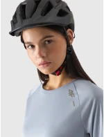 Dámske cyklistické rýchloschnúce tričko s dlhým rukávom 4F - modré