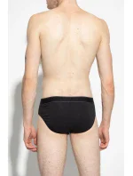 Pánske slipy 2PACK 111733 3F542 16844 čiernosivé s prúžkom - Emporio Armani