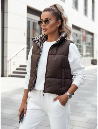 Dámska prechodná krátka prešívaná obojstranná vesta LEOVELLA FashionStreet TY4648 Dámska prechodná krátka prešívaná obojstranná vesta LEOVELLA FashionStreet TY4648