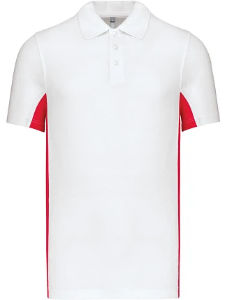 Kariban K 232 Dvojfarebné polo tričko s piké vzorom „Flag“ 20.K232 biele/červené Kariban K 232 Dvojfarebné polo tričko s piké vzorom „Flag“ 20.K232 biele/červené