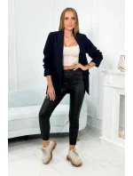 Bunda s chlopňou elegantná tmavomodrá