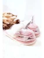 Papcie Ocieplane Jednorożec Biało-Różowe Ronee