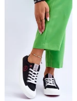 Damskie Materiałowe Tenisówki Cross Jeans LL2R4044 Czarne