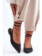 Ženy Tkanicí Baleríny Ozdobené Pytlíky Černé Jange Ženy Tkanicí Baleríny Ozdobené Pytlíky Černé Jange