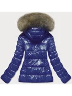 Lakovaná prešívaná bunda pre ženy Cornflower Blue (7695) Lakovaná prešívaná bunda pre ženy Cornflower Blue (7695)