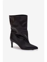 Wsuwane Botki Damskie Na Szpilce Czarne Solvienne