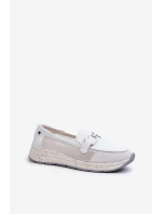Damskie Skórzane Mokasyny D&A TW210 Białe