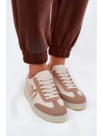 Niskie Buty Sportowe Damskie Z Eko Skóry Beżowe Iladira