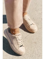 Sneakersy Damskie Z Eko Skóry Big Star RR274259 Beżowe