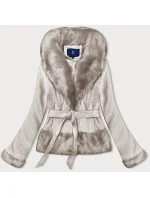 Dámska krátka bunda Ann Gissy light beige (K0327) Dámska krátka bunda Ann Gissy light beige (K0327)