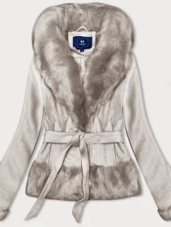 Dámska krátka bunda Ann Gissy light beige (K0327)
