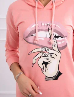 Šaty s dlhším chrbtom a farebnou marhuľovou potlačou