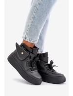 Wysokie Sneakersy Z Saszetką Na Platformie Czarne Saramis