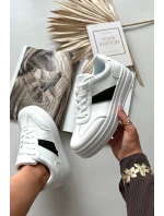 Sneakersy Damskie Na Platformie Białe Elvessia