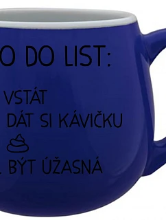 TO DO LIST: BE AMAZING - modrý keramický hrnček 300 ml