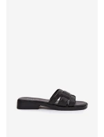 Dámske papuče na nízkom podpätku 78-192A Black - Stephan Paris