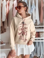 Dámska oversize mikina LOVEWILL béžová FashionStreet BY1471