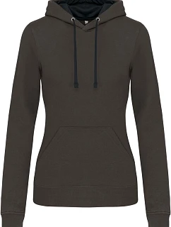 Kariban K 465 Dámska mikina s kontrastnou kapucňou 20.K465 tmavošedá/čierna