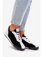 Skórzane Buty Sportowe Damskie Laura Messi 2935 Czarne