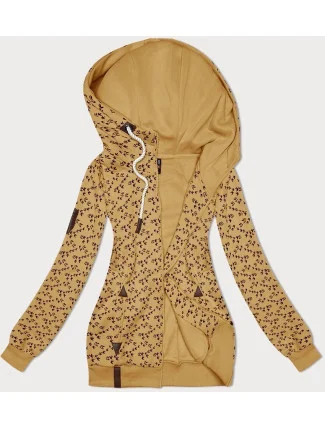 Žltá mikina s kapucňou so vzorom lastovičky (2309)