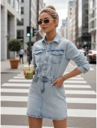 Džínsové mini šaty JENSAGA modré FashionStreet EY2592 Džínsové mini šaty JENSAGA modré FashionStreet EY2592