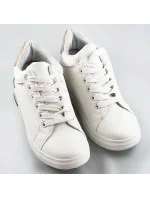 Bielo-béžové športové topánky so skrytým klinom (666-16)