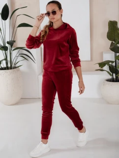 Dámsky vínový velúrový set SO COMFY FashionStreet AY0887
