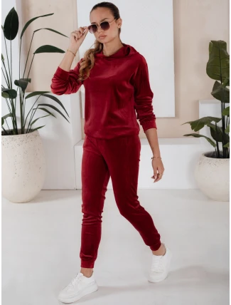 Dámsky vínový velúrový set SO COMFY FashionStreet AY0887