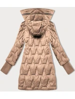 Dámska prešívaná prechodná bunda s pletenými rebrovanými manžetami Libland beige (LD-7775) Dámska prešívaná prechodná bunda s pletenými rebrovanými manžetami Libland beige (LD-7775)