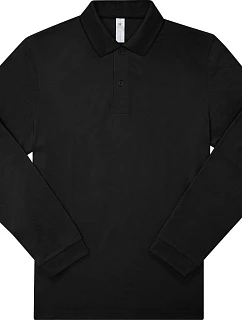 B&C My Polo 210 LSL Piqué – polokošeľa s dlhým rukávom z hrubej bavlny 01.U427 čierna