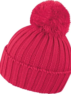 Result Headwear R 369X Pletená čiapka s bambulou 28.369X malinová