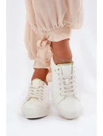 Dámske tenisky na platforme z ECO kože Big Star - biele