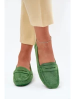 Dámske semišové mokasíny Lenvie - zelené