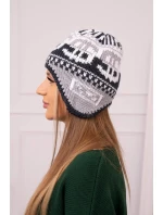 Dámska čiapka Maryla K406 biela+grafitová+tmavo šedá